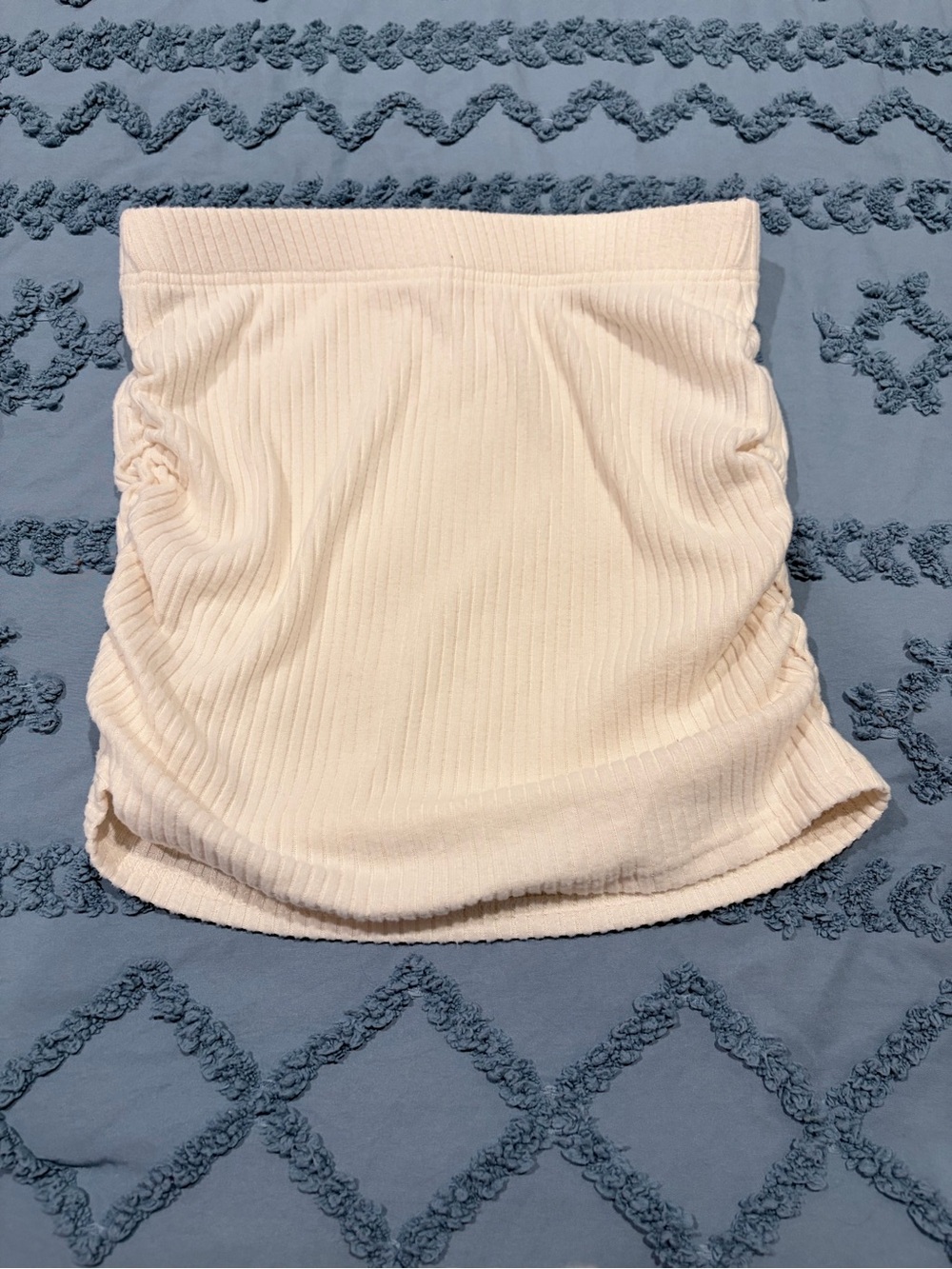 Cream Ribbed Tube Top